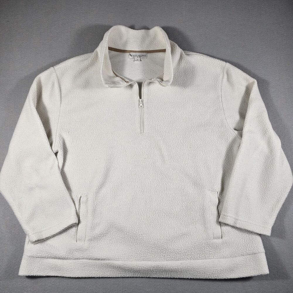 Koolaburra By UGG Women's Lightweight Half-Zip Cream Fleece Sweater Size 1X Soft